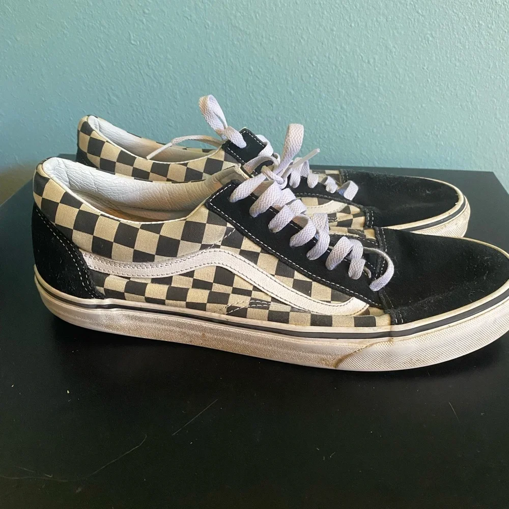 Old Skool Primary Check Vans Shoe Black/White Mens Sz 11.5 - Picture 5 of 6